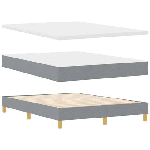 Letto a molle con materasso crema 90x200 cm Grigio chiaro - Foto 1