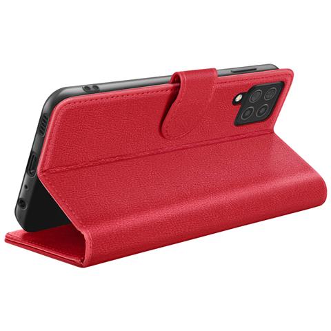 Custodia A Portafoglio Per Galaxy A12 / M12 Con Supporto E Linguetta Magnetica, Rosso - Foto 2