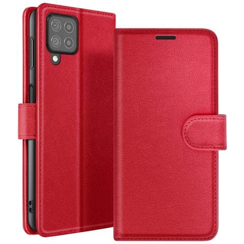 Custodia A Portafoglio Per Galaxy A12 / M12 Con Supporto E Linguetta Magnetica, Rosso - Foto 1