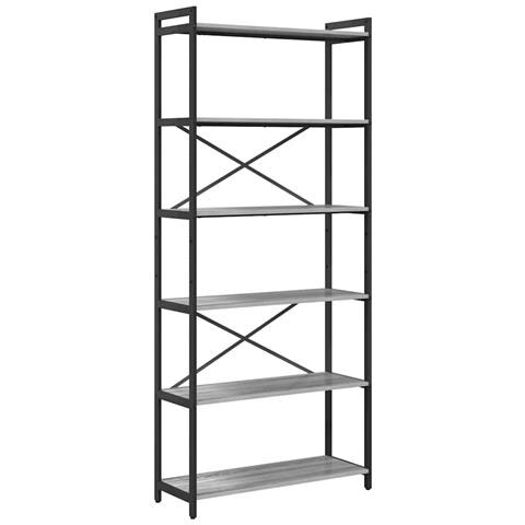 Libreria Grigio sonoma 80 x 30 x 188 cm Legno multistrato - Foto 1