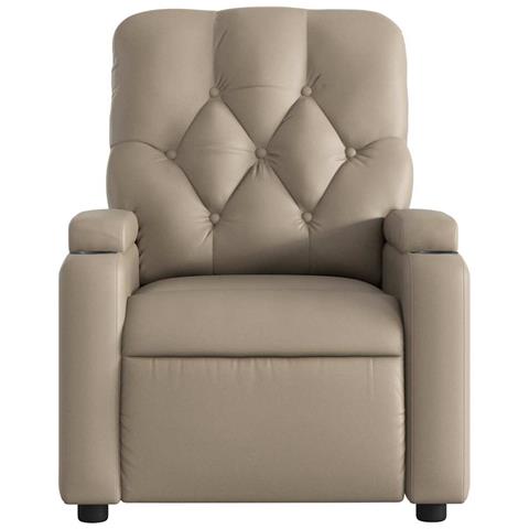 Poltrona Reclinabile Massaggio Elettrica Cappuccino Similpelle - Foto 9