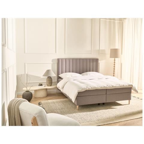 Divano Letto Con Contenitore Tessuto Officer 160 X 200 Cm Tortora - Foto 1