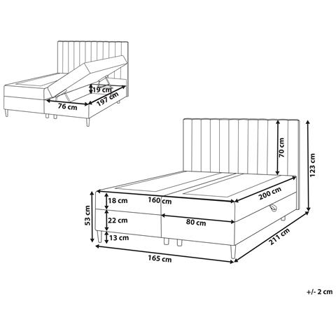 Divano Letto Con Contenitore Tessuto Officer 160 X 200 Cm Tortora - Foto 8