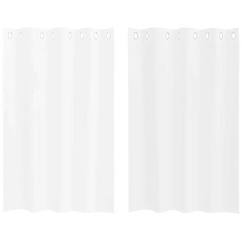 Tende con tende 2 pcs Bianco Poliestere - Foto 1