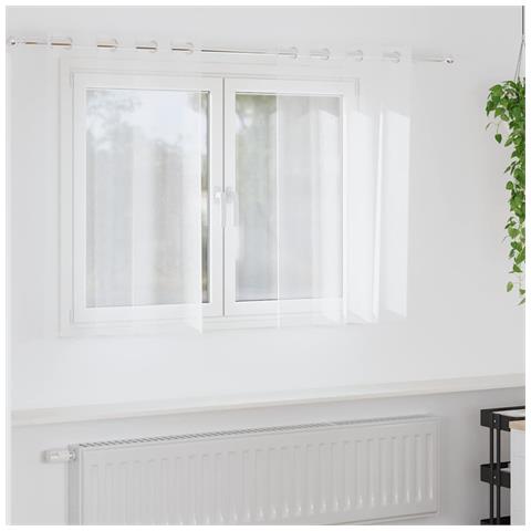 Tende con tende 2 pcs Bianco Poliestere - Foto 2