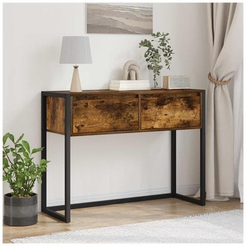 Tavolino Quercia Fumosa 100 x 36 x 75 cm Legno multistrato - Foto 2