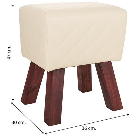 Sgabello Imbottito Bianco 36x30x47h - Foto 6