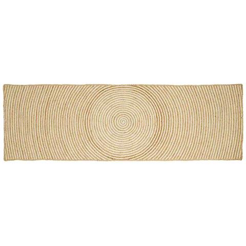 Tappeto Naturale e Bianco 80 x 200 cm Juta - Foto 1
