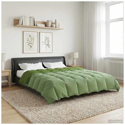 Duvet Invernale Trapuntato Verde 200 x 200 cm Microfibra - Foto 2