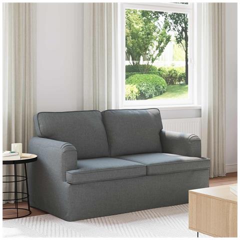 Divano Grigio scuro 144 x 80 x 85 cm Tessuto - Foto 2
