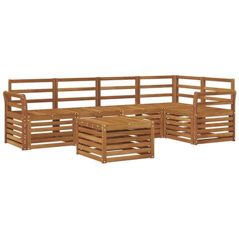 Set divani 6 pcs Naturale Legno di Acacia Massello - Foto 1
