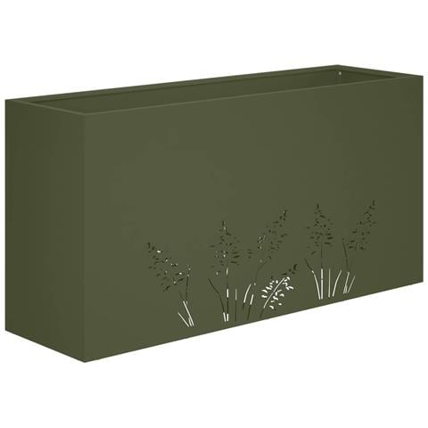 Vaso da giardino Verde Oliva 100 x 20 x 49 cm - Foto 1