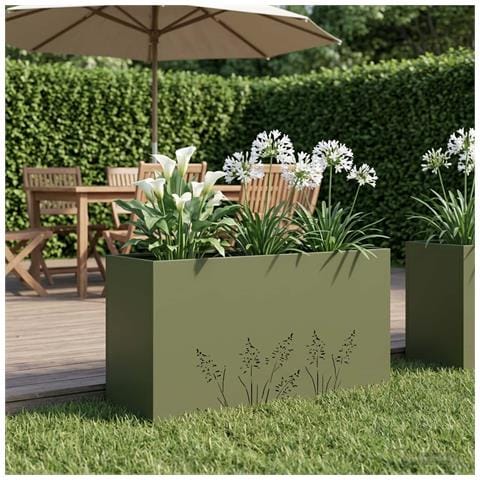 Vaso da giardino Verde Oliva 100 x 20 x 49 cm - Foto 2