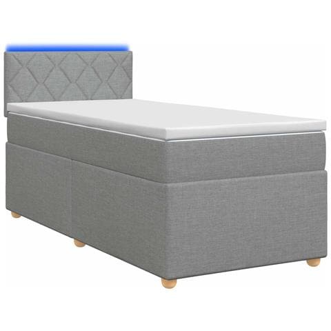 Letto box spring con materasso Grigio Chiaro 90 x 190 cm - Foto 1