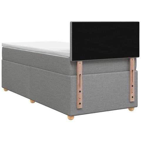 Letto box spring con materasso Grigio Chiaro 90 x 190 cm - Foto 9
