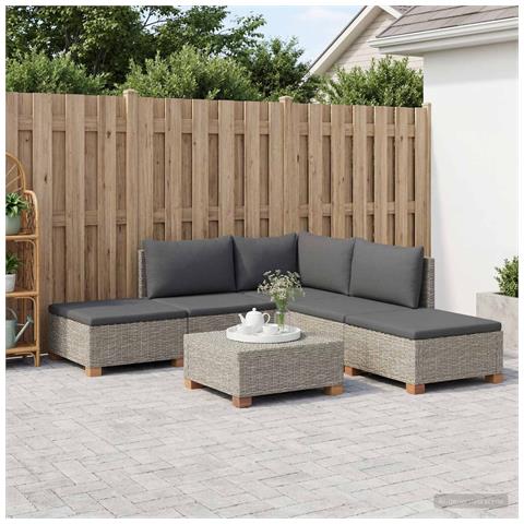 6 pz Set Lounge in Rattan con Cuscini GENDT Rattan naturale - Foto 10