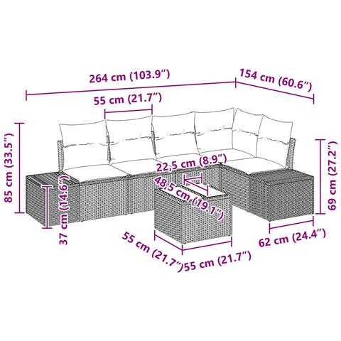 Set Divano da Giardino Marrone e Rosso polyrattan - Foto 2