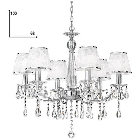 I-BOEME / 6 - Lampadario classico con decori floreali 40 watt E14 - Foto 1