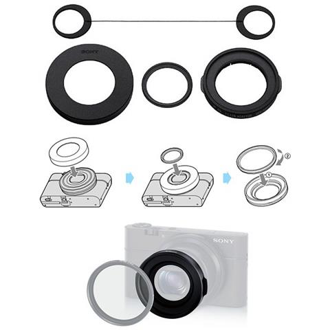 Sony VFA-49R1 Adattatore per Filtro da 49 mm MC Nero