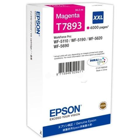 C13T789340 Cartuccia Ink Originale Magenta per Epson WF-5110DW Capacità 4000 Pagine - Foto 2