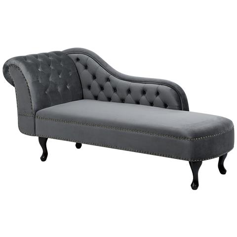 Chaise Longue Sinistra In Velluto Grigio Nimes - Foto 31
