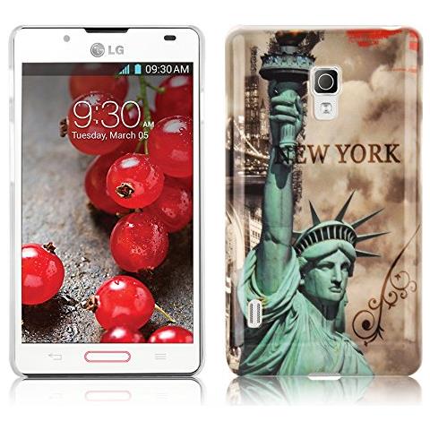 Custodia Compatibile Con Lg Optimus L7 Ii Con Stampa New York - Statua Della Libertà - Hard Case Coperchio Protettivo Con Design Alla Moda - Foto 1