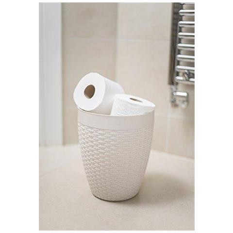 Faux Rattan Rotonda Bagno Bin Con Coperchio Basculante Calico Lino - Foto 2