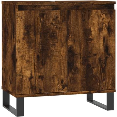 Armadietto Bagno Rovere Fumo 58x33x60 Cm In Legno Multistrato - Foto 1