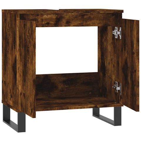 Armadietto Bagno Rovere Fumo 58x33x60 Cm In Legno Multistrato - Foto 10
