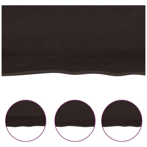 Piano Bagno Marrone Scuro 140x50x (2-4) cm Legno Trattato - Foto 10