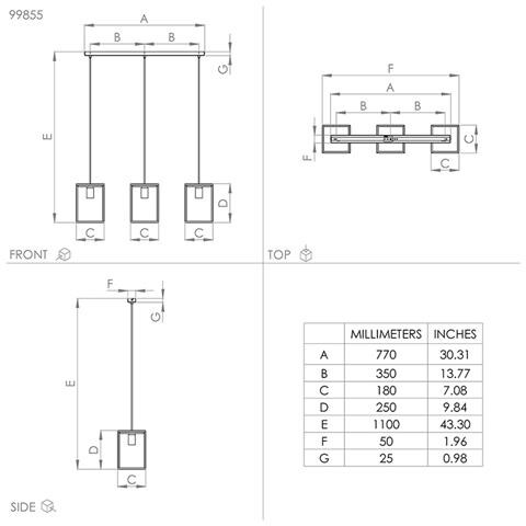 Lampadario Industrial Libertad 3 Luci Metallo Nero E Marrone - Foto 2