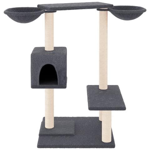 Albero Per Gatti Con Tiragraffi Grigio Scuro 82 Cm - Foto 2
