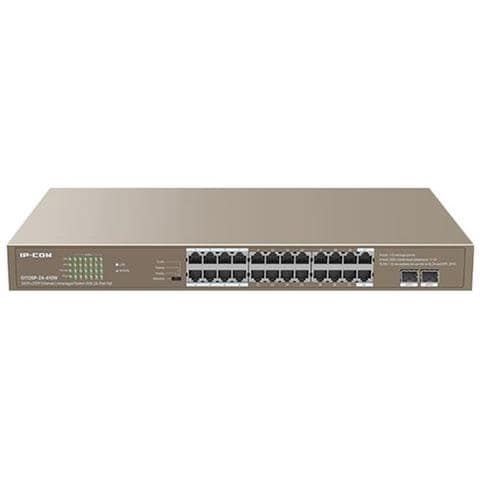 Switch G1126P-24-410W Non Gestito con 24 porte PoE RJ45 Base-T 100/1000 Mbps + 2 slot SFP Base-X da 1000 Mbps Potenza 410 W - Foto 1