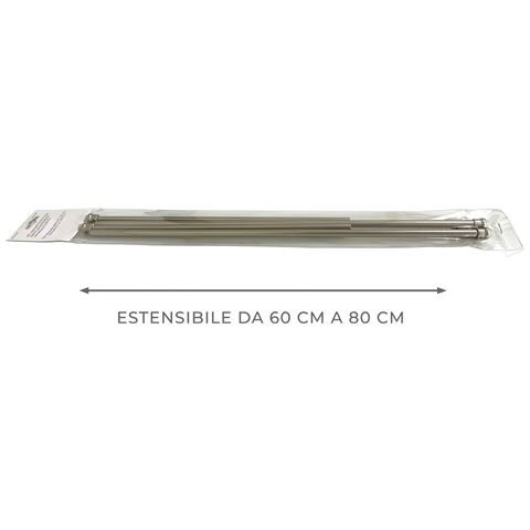 Bacchette Tende A Pressione Bastone Tenda Estensibile Astina Con Molla 60-80 Nickel - Foto 5
