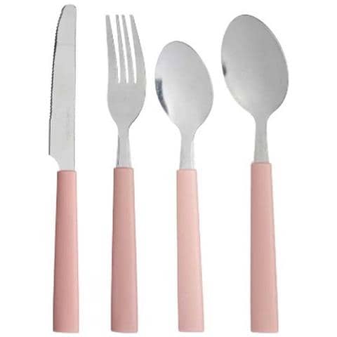 Set Di Posate Acciaio Inossidabile Plastica Rosa Argentato (6 Unità) - Foto 2