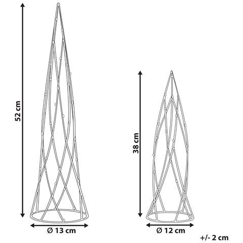 Set Di 2 Decorazioni Led Nero Neiden - Foto 5