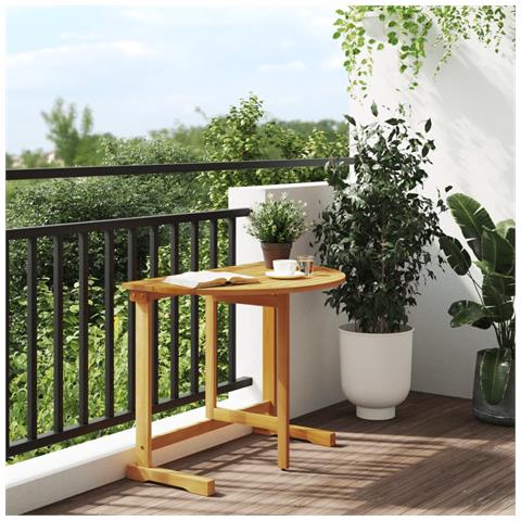Tavolo Da Balcone Pieghevole 90x60x72 Cm Legno Massello Acacia - Foto 3