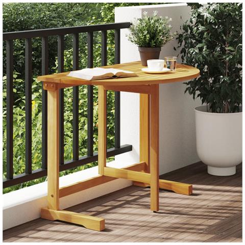 Tavolo Da Balcone Pieghevole 90x60x72 Cm Legno Massello Acacia - Foto 1