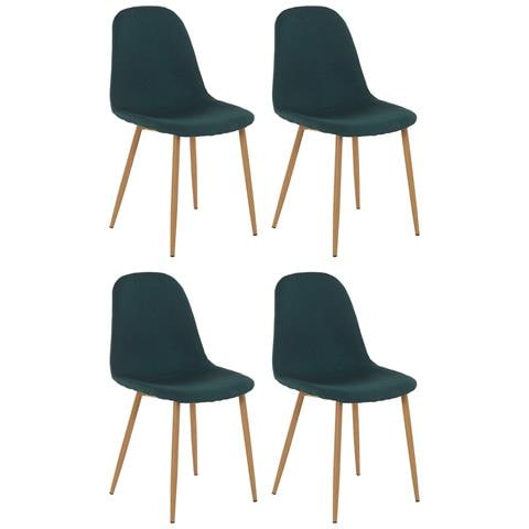 Miller Set Di 4 Sedie Da Pranzo In Plastica Verde Scuro - Foto 1