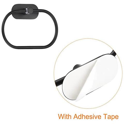 Porta Asciugamano Da Bagno Ad Anello, In Acciaio Inox Black - Foto 3