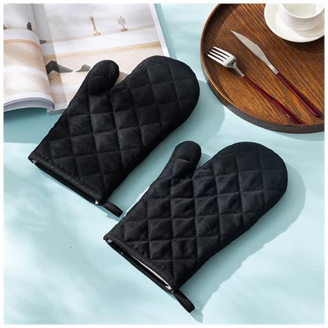 Guanti E Assorbenti Isolanti Per Forno A Microonde In Cotone Ispessito Da 4 Pezzi Black - Foto 2