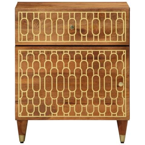 Comodino 50x33x60 Cm In Legno Massello Di Mango - Foto 2