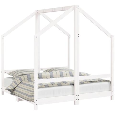 Giroletto Per Bambini Bianco 2x (70x140) cm Legno Massello Pino - Foto 2
