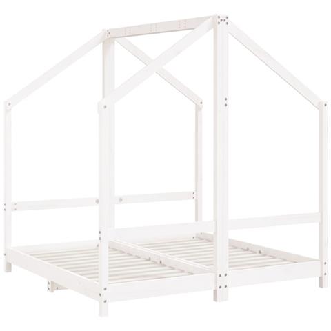 Giroletto Per Bambini Bianco 2x (70x140) cm Legno Massello Pino - Foto 3