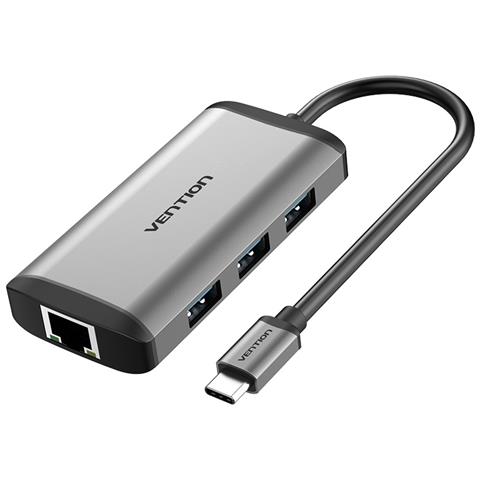 CNCHB replicatore di porte e docking station per laptop Cablato USB 3.2 Gen 1 (3.1 Gen 1) Type-C Grigio - Foto 1