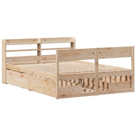 Letto Senza Materasso 140x200 Cm In Legno Massello Di Pino - Foto 3