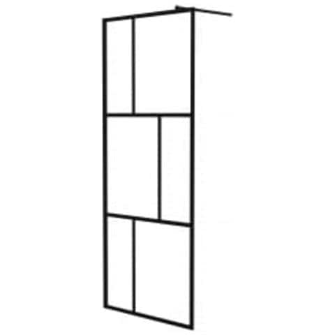 Parete Doccia Walk In Mensola Nera 80x195cm Vetro Esg Alluminio - Foto 3