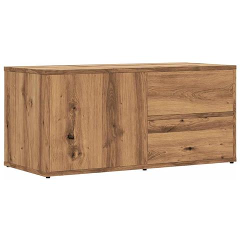 Mobile Porta Tv Rovere Artigianale 80x34x35,5 Cm Truciolato - Foto 1