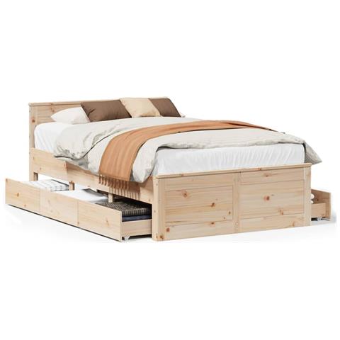 Giroletto Senza Materasso Con Testata 120x190 Cm Massello Pino - Foto 2