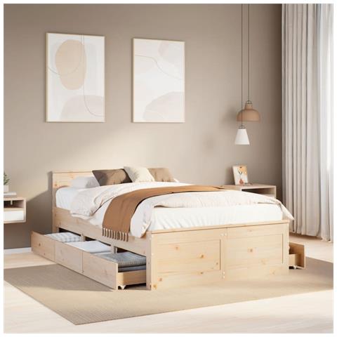 Giroletto Senza Materasso Con Testata 120x190 Cm Massello Pino - Foto 1